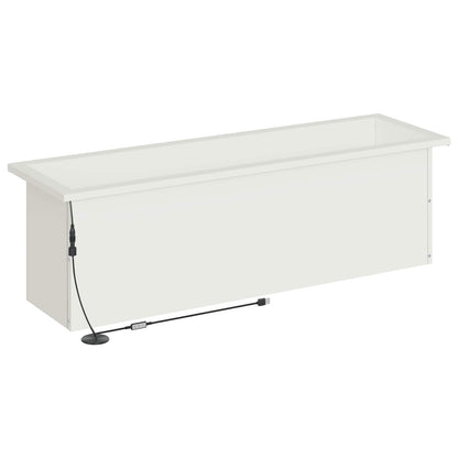 Garden Planter with LED White 30 x 100 x 30 cm Steel