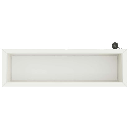 Garden Planter with LED White 30 x 100 x 30 cm Steel