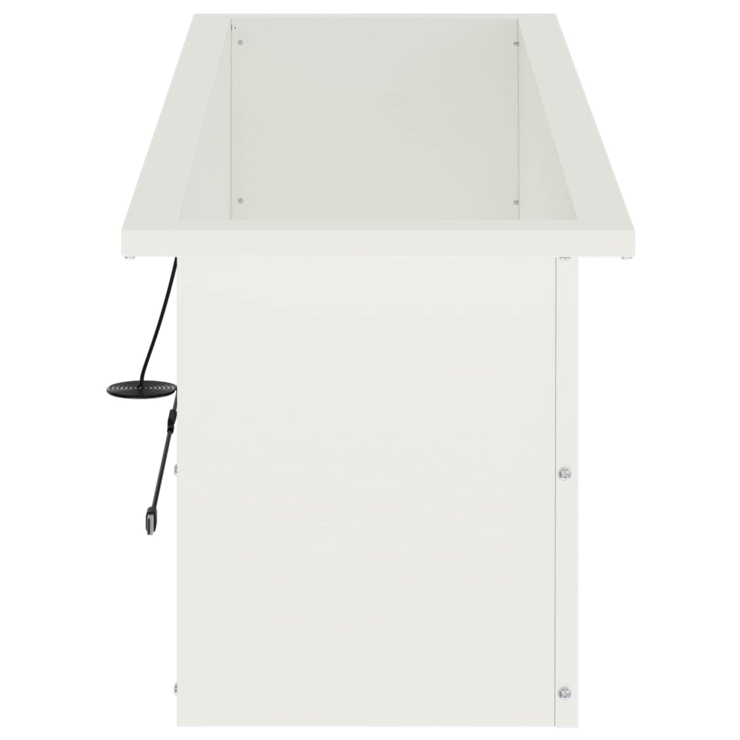 Garden Planter with LED 2 pcs White 30 x 100 x 30 cm Steel