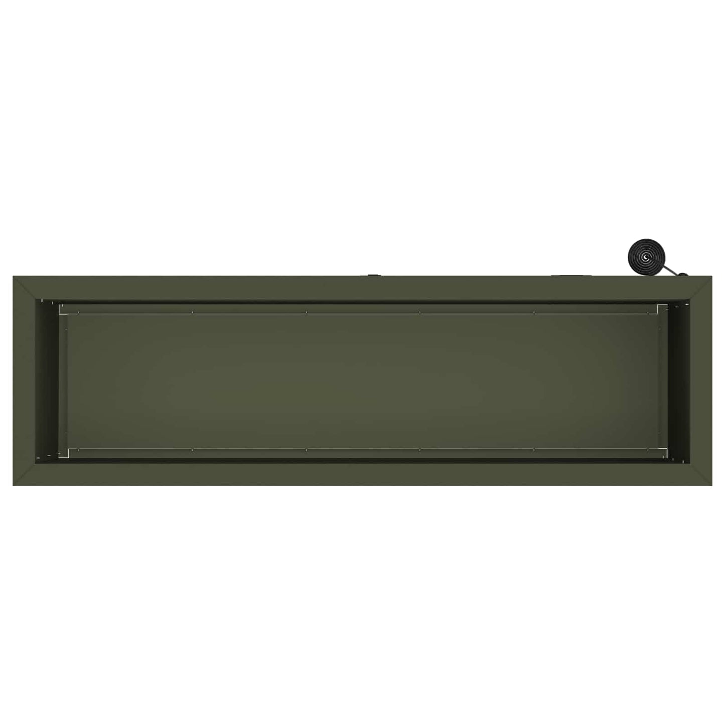 Garden Planter with LED Olive Green 30 x 100 x 30 cm Steel