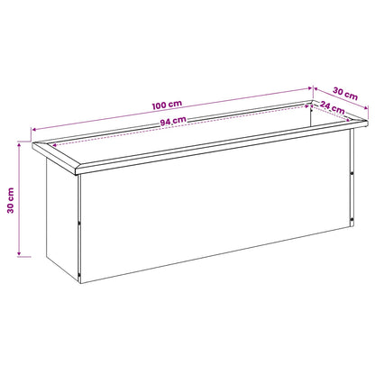 Garden Planter with LED 2 pcs Olive Green 30 x 100 x 30 cm