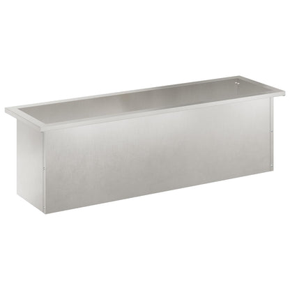 Garden Planter with LED Silver 30 x 100 x 30 cm Stainless Steel