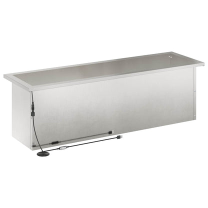 Garden Planter with LED 2 pcs Silver 30 x 100 x 30 cm