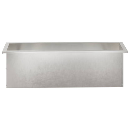 Garden Planter with LED 2 pcs Silver 30 x 100 x 30 cm
