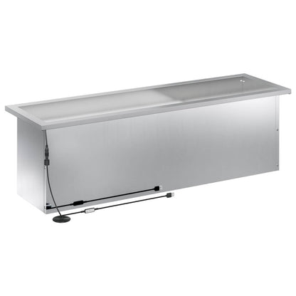 Garden Planter with LED Silver 30 x 100 x 30 cm