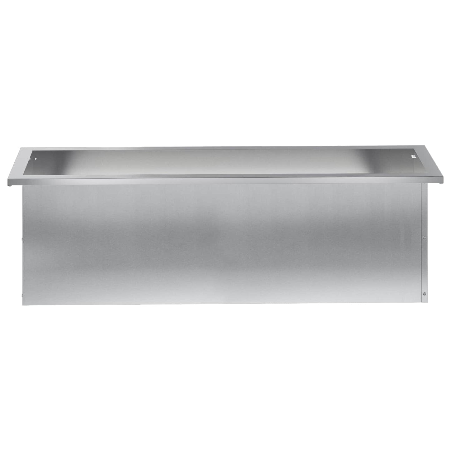 Garden Planter with LED Silver 30 x 100 x 30 cm