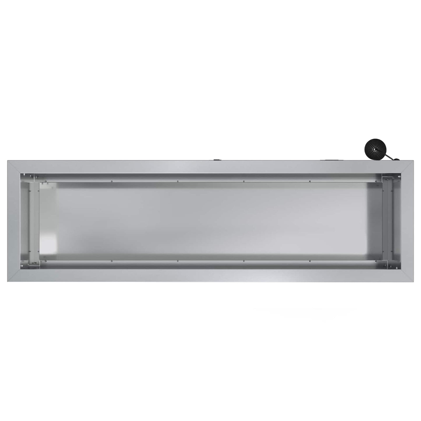 Garden Planter with LED Silver 30 x 100 x 30 cm