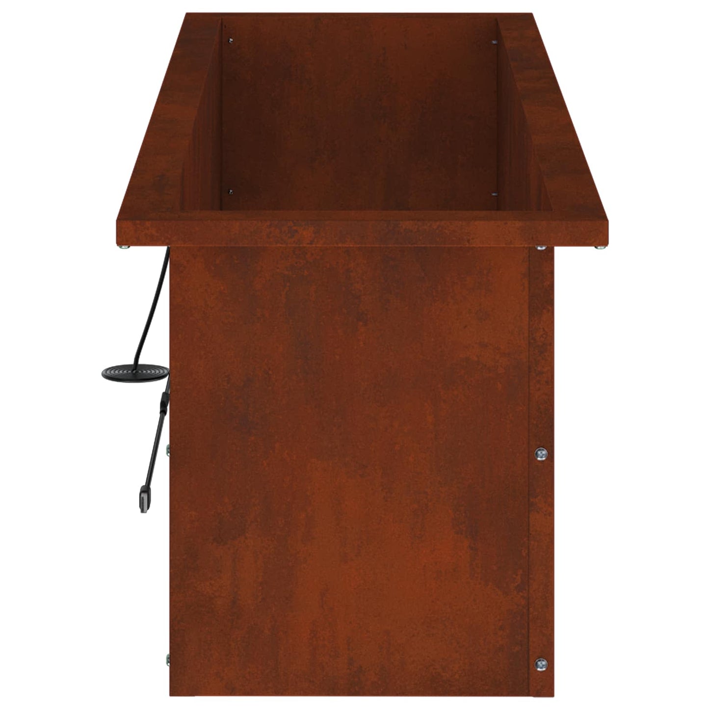 Garden Planter with LED Rusty 30 x 100 x 30 cm Weathering Steel