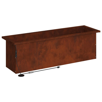 Garden Planter with LED 2 pcs Rusty 30 x 100 x 30 cm