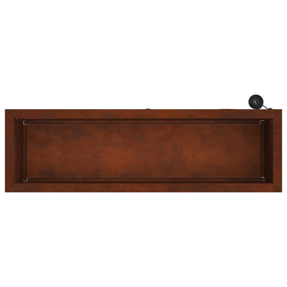 Garden Planter with LED 2 pcs Rusty 30 x 100 x 30 cm