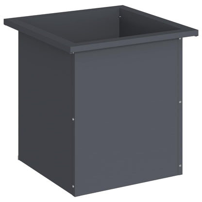 Garden Planter with LED Antracite 40 x 40 x 40 cm Steel