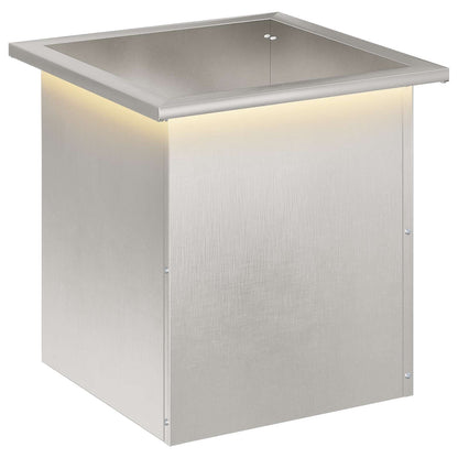Garden Planter with LED Silver 40 x 40 x 40 cm Stainless Steel