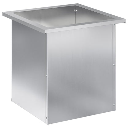 Garden Planter with LED Silver 40 x 40 x 40 cm Galvanised Steel