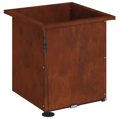 Garden Planter with LED Rusty 40 x 40 x 40 cm Weathering Steel