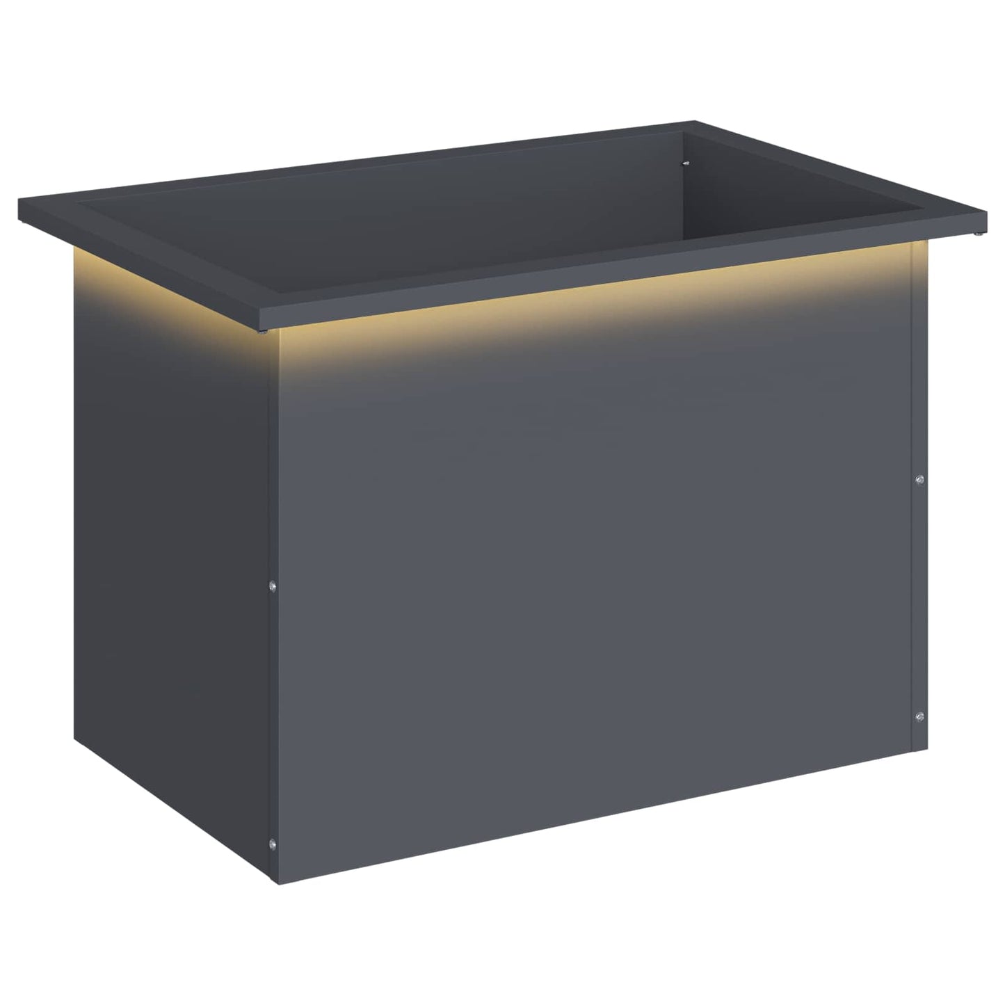 Garden Planter with LED Antracite 40 x 60 x 40 cm Steel