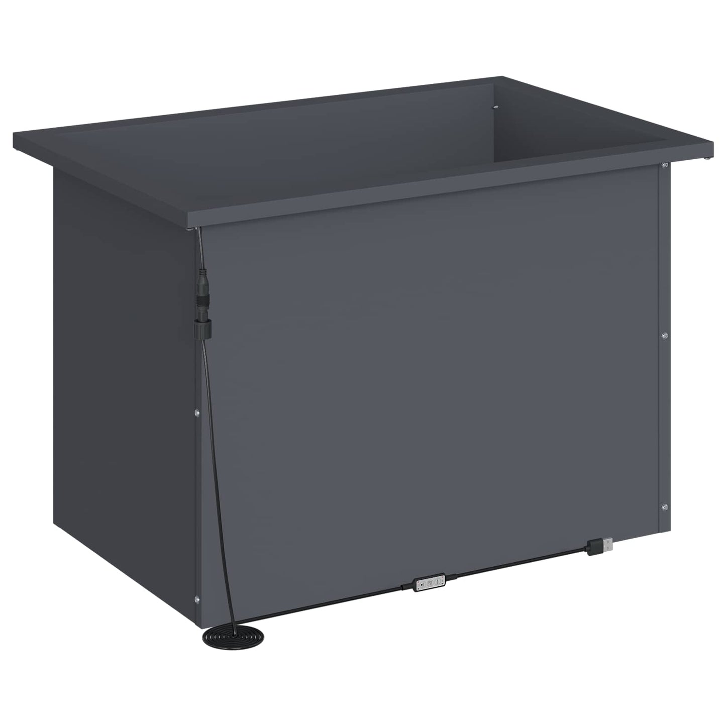 Garden Planter with LED Antracite 40 x 60 x 40 cm Steel