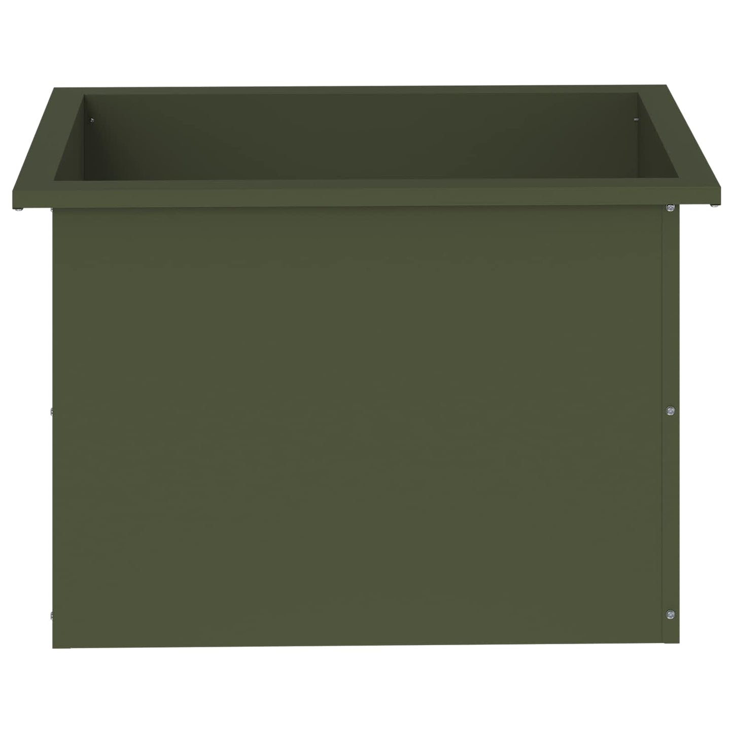 Garden Planter with LED Olive Green 40 x 60 x 40 cm Steel