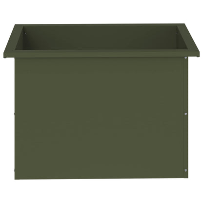 Garden Planter with LED Olive Green 40 x 60 x 40 cm Steel