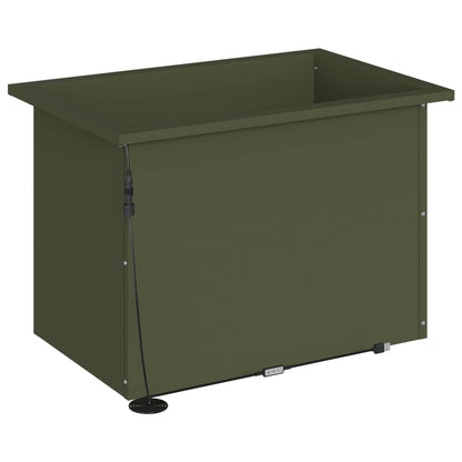 Garden Planter with LED 2 pcs Olive Green 40 x 60 x 40 cm Steel