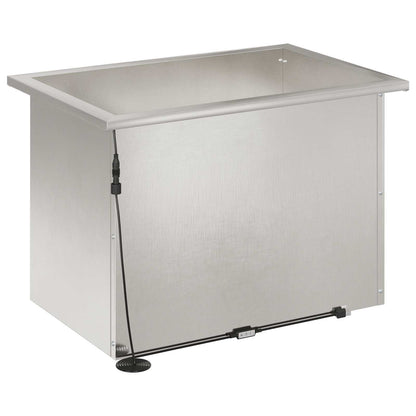 Garden Planter with LED Silver 40 x 60 x 40 cm Stainless Steel