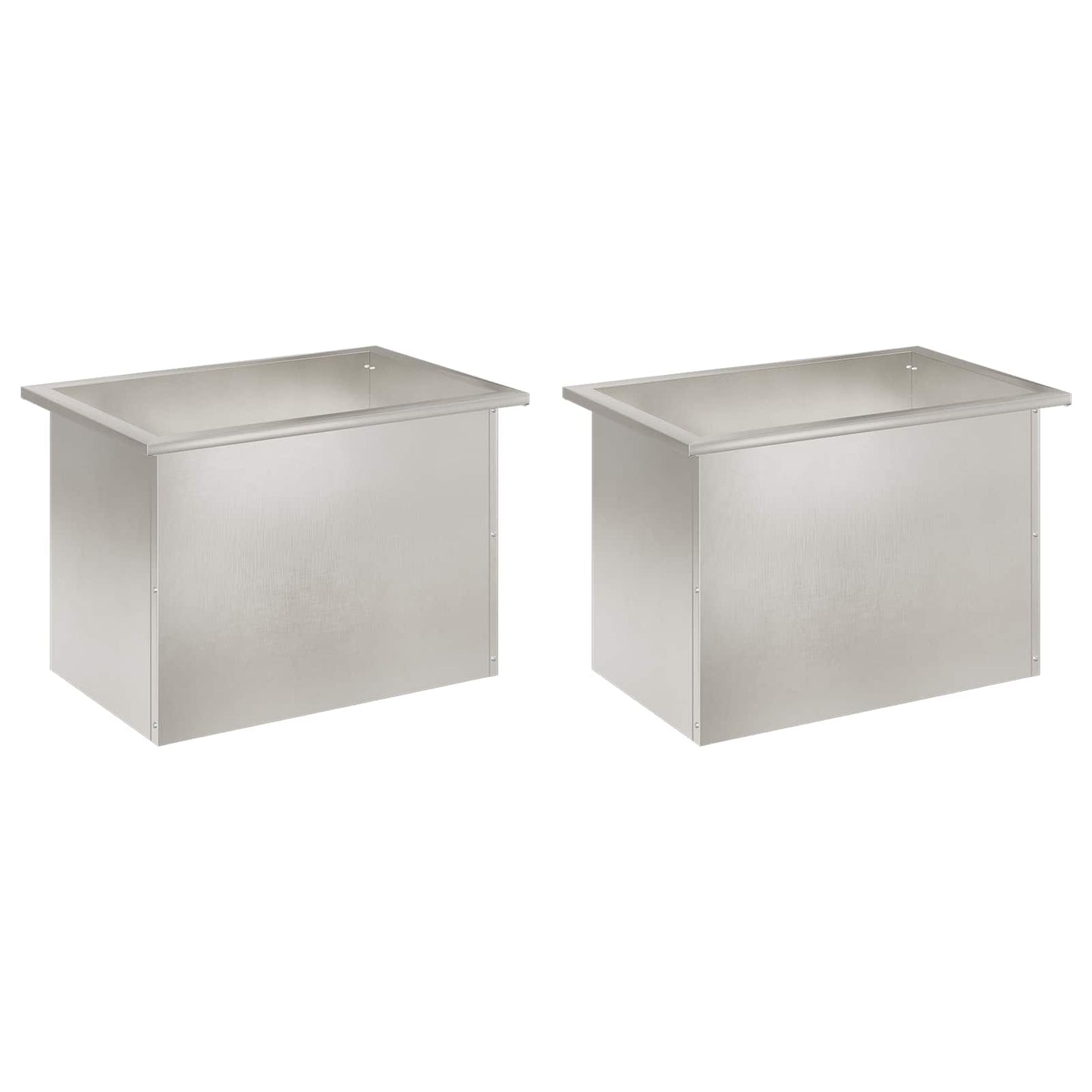 Garden Planter with LED 2 pcs Silver 40 x 60 x 40 cm