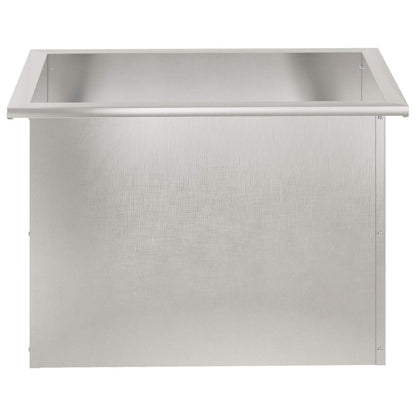 Garden Planter with LED 2 pcs Silver 40 x 60 x 40 cm