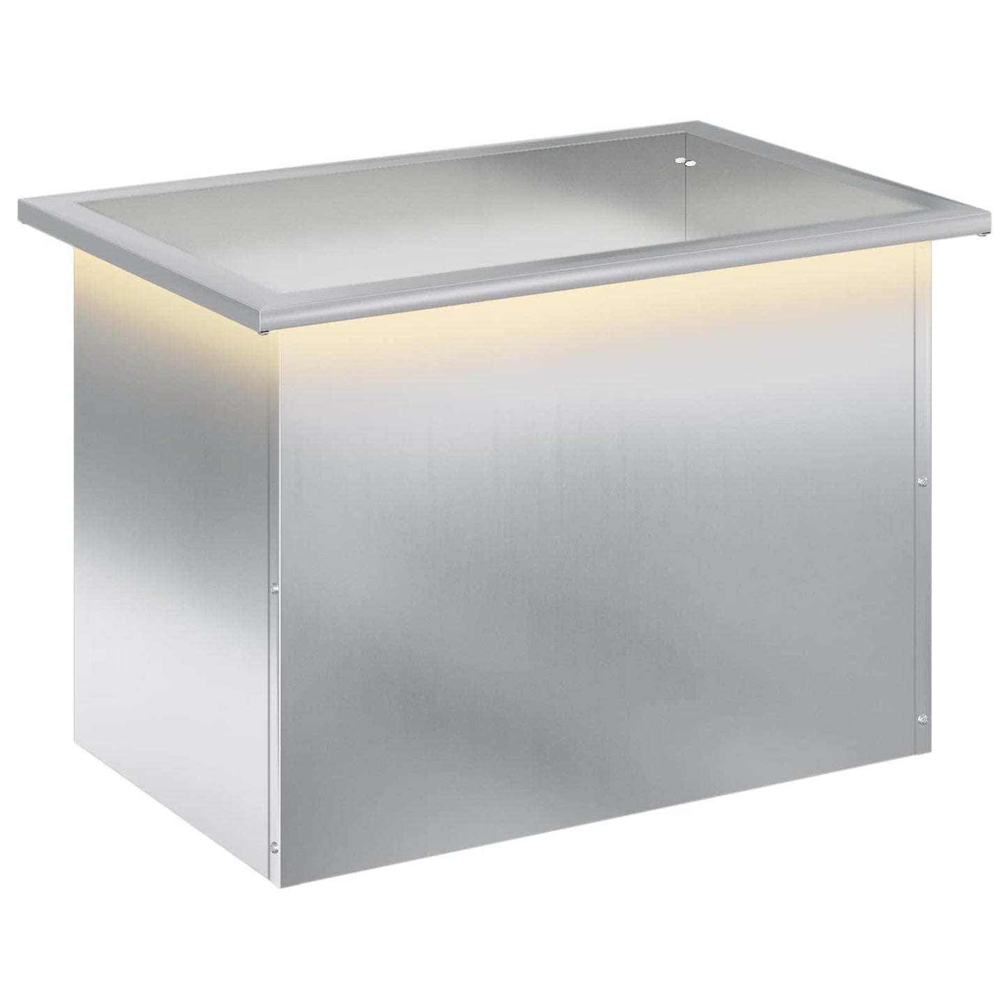 Garden Planter with LED Silver 40 x 60 x 40 cm Galvanised Steel