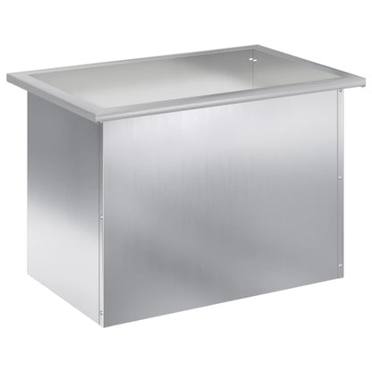 Garden Planter with LED Silver 40 x 60 x 40 cm Galvanised Steel