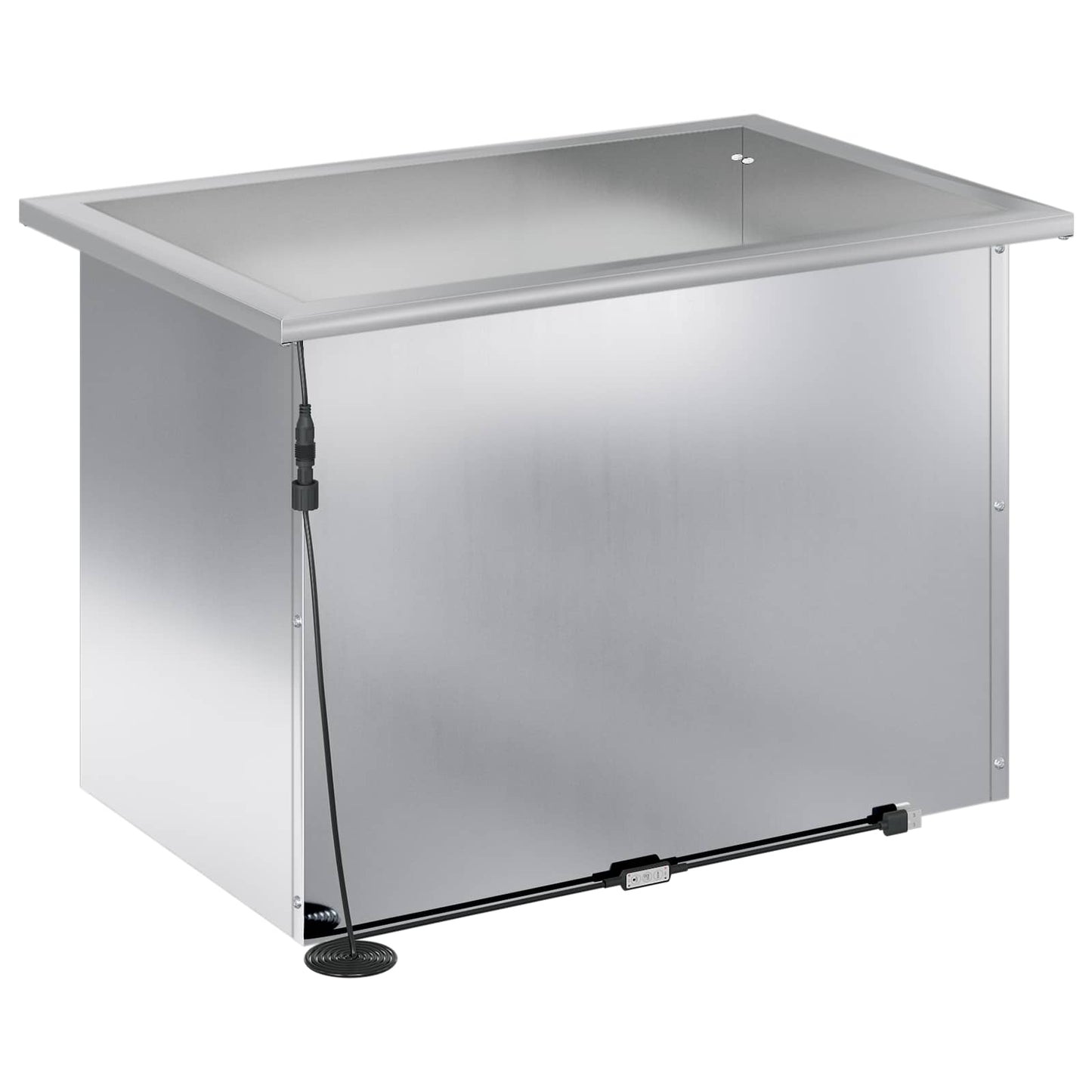Garden Planter with LED Silver 40 x 60 x 40 cm Galvanised Steel