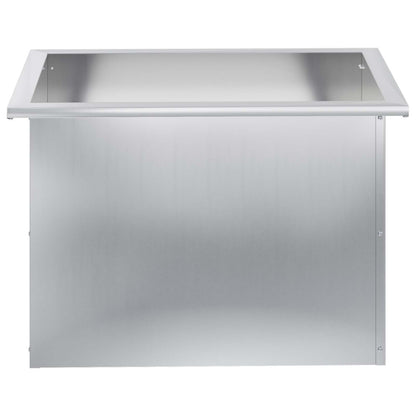 Garden Planter with LED Silver 40 x 60 x 40 cm Galvanised Steel