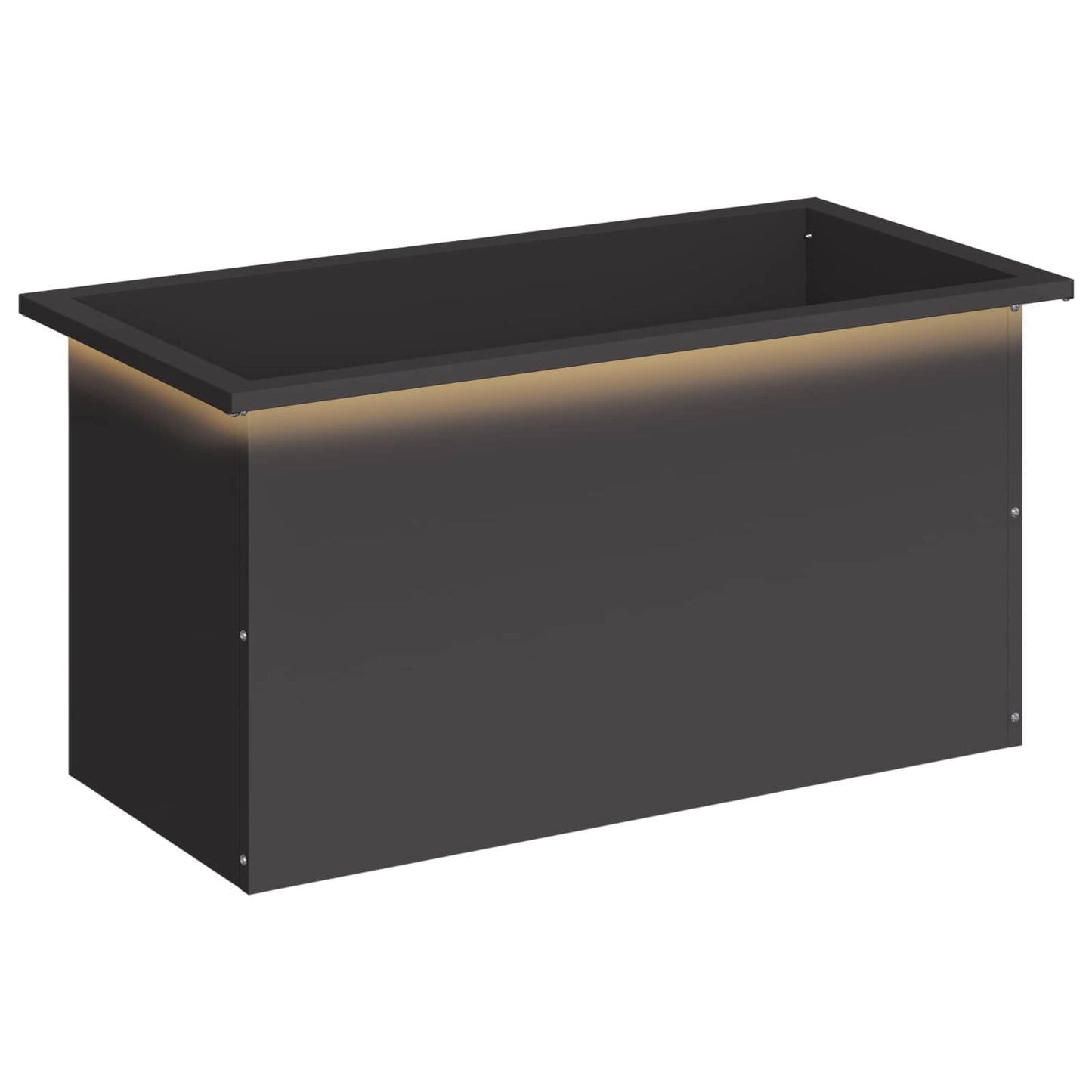 Garden Planter with LED Black 40 x 80 x 40 cm Steel