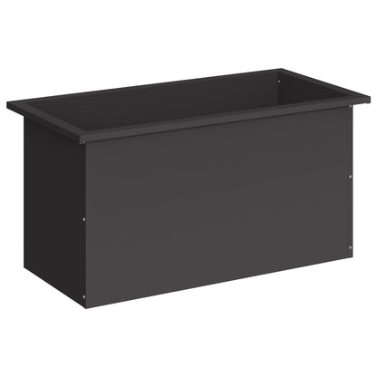 Garden Planter with LED Black 40 x 80 x 40 cm Steel