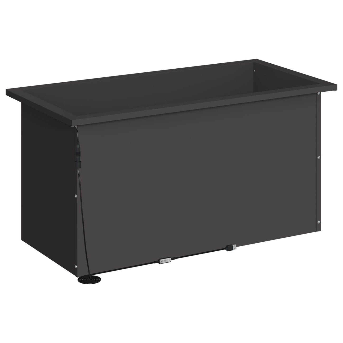 Garden Planter with LED Black 40 x 80 x 40 cm Steel