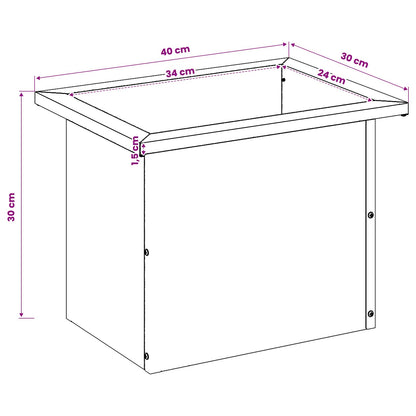 Garden Planter with LED 2 pcs White 40 x 80 x 40 cm Steel