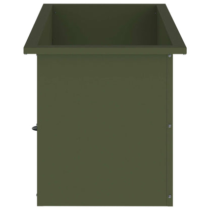 Garden Planter with LED Olive Green 40 x 80 x 40 cm Steel