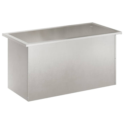 Garden Planter with LED Silver 40 x 80 x 40 cm Stainless Steel