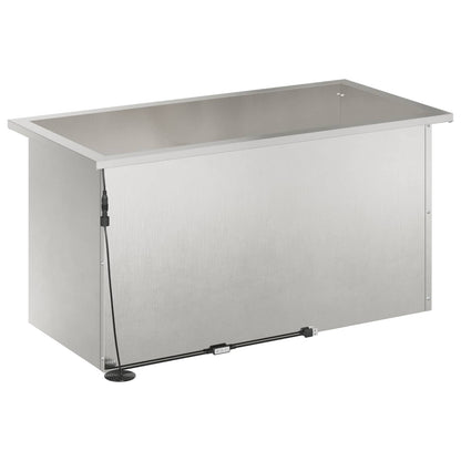 Garden Planter with LED Silver 40 x 80 x 40 cm Stainless Steel