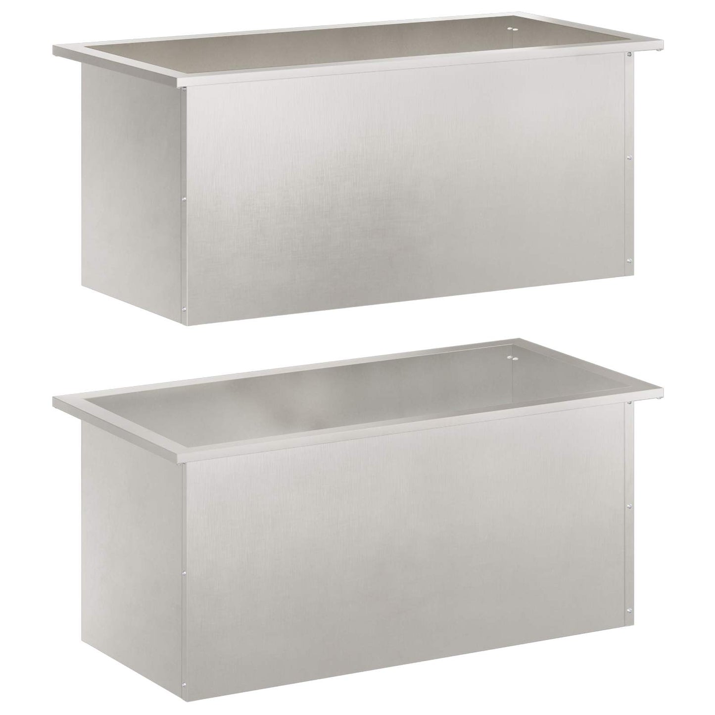 Garden Planter with LED 2 pcs Silver 40 x 80 x 40 cm