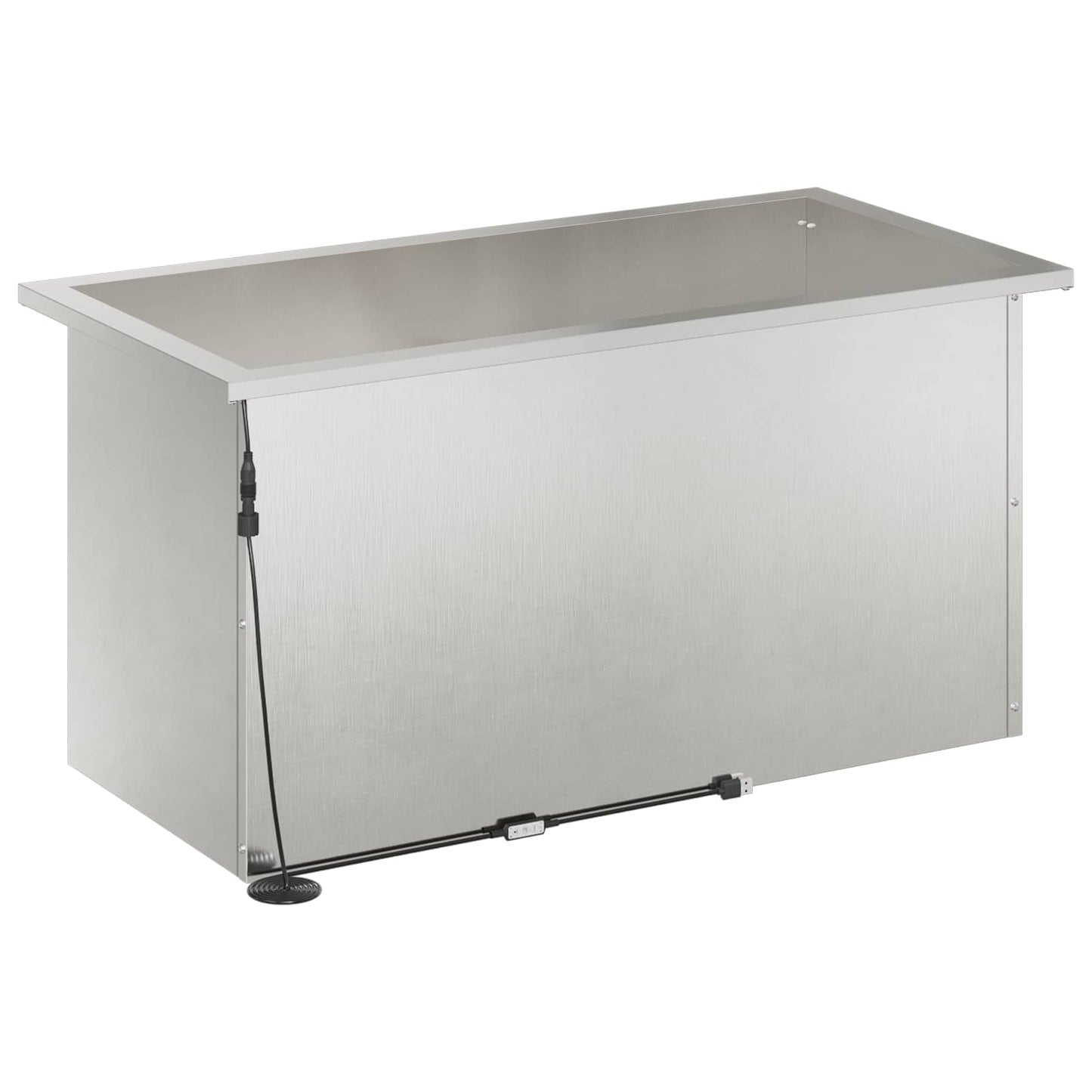 Garden Planter with LED 2 pcs Silver 40 x 80 x 40 cm