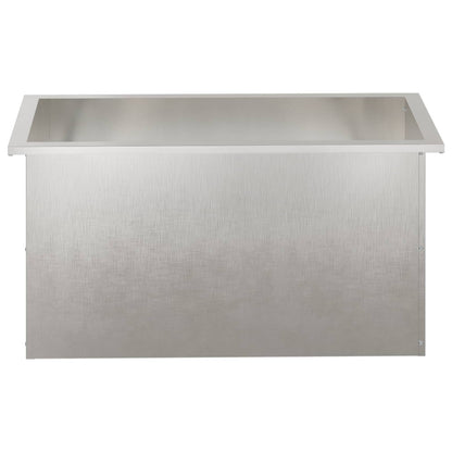 Garden Planter with LED 2 pcs Silver 40 x 80 x 40 cm