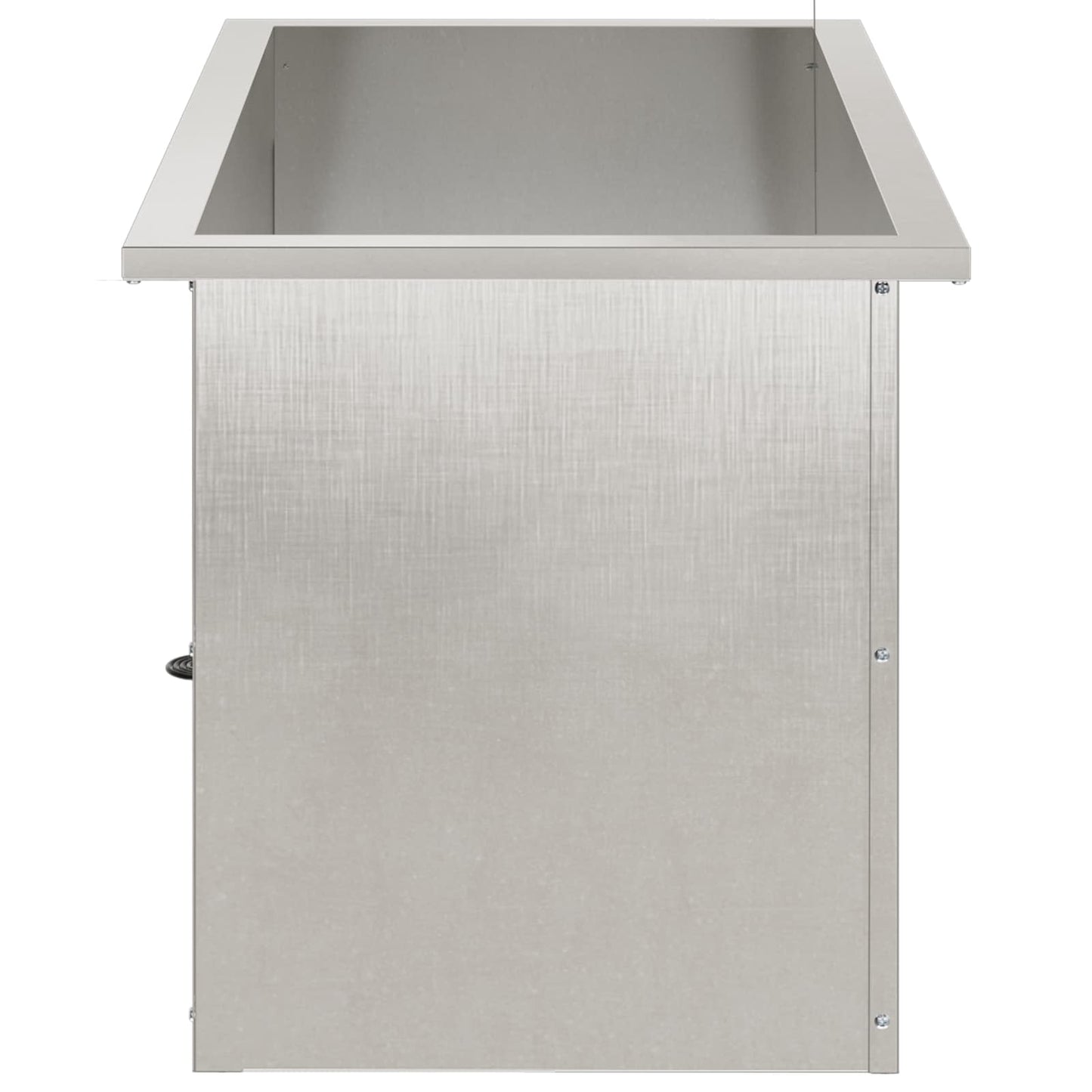 Garden Planter with LED 2 pcs Silver 40 x 80 x 40 cm