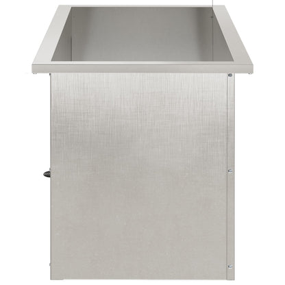 Garden Planter with LED 2 pcs Silver 40 x 80 x 40 cm