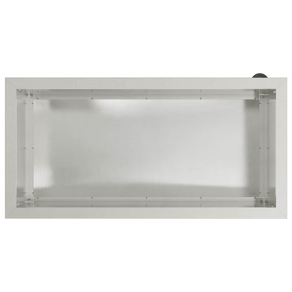 Garden Planter with LED 2 pcs Silver 40 x 80 x 40 cm