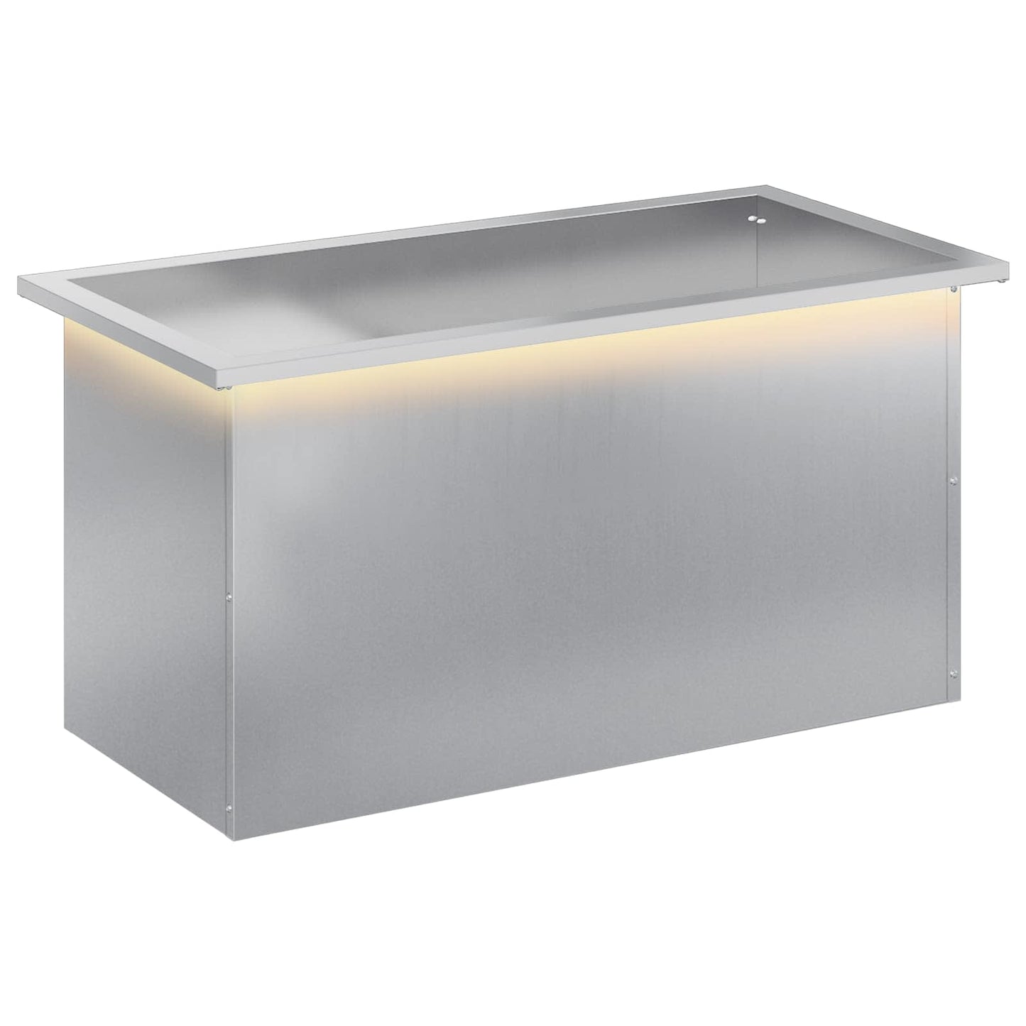 Garden Planter with LED Silver 40 x 80 x 40 cm Galvanised Steel