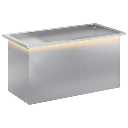 Garden Planter with LED Silver 40 x 80 x 40 cm Galvanised Steel