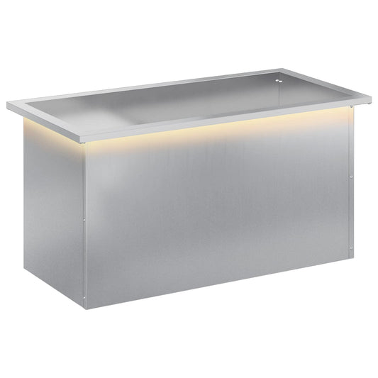 Garden Planter with LED Silver 40 x 80 x 40 cm Galvanised Steel