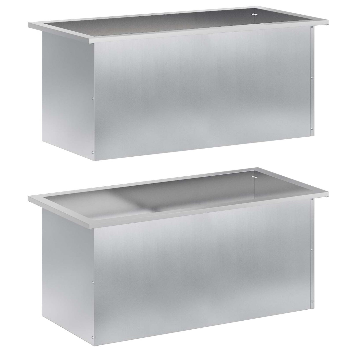 Garden Planter with LED 2 pcs Silver 40 x 80 x 40 cm