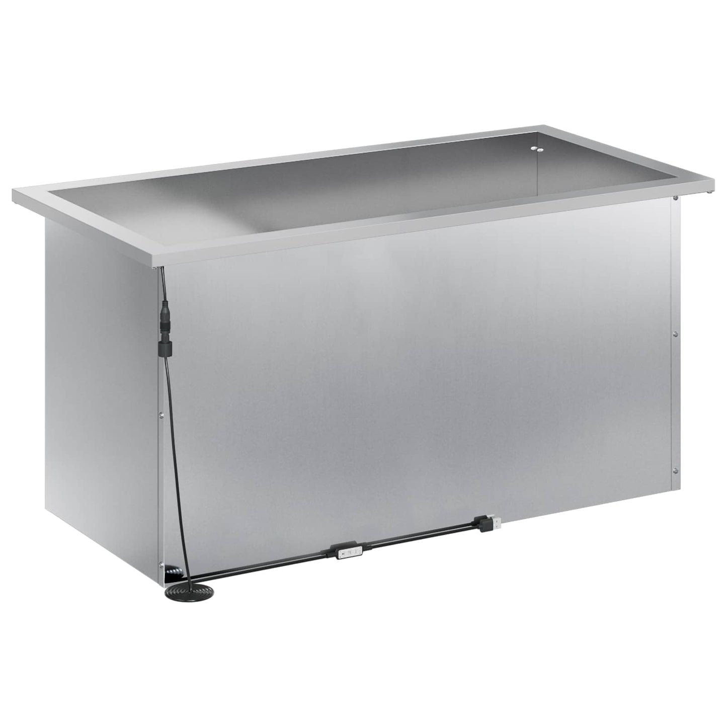 Garden Planter with LED 2 pcs Silver 40 x 80 x 40 cm