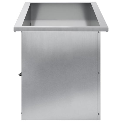 Garden Planter with LED 2 pcs Silver 40 x 80 x 40 cm
