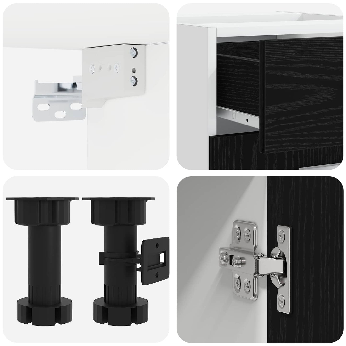 Kitchen Unit LYON 4 pcs Black Oak Engineered Wood